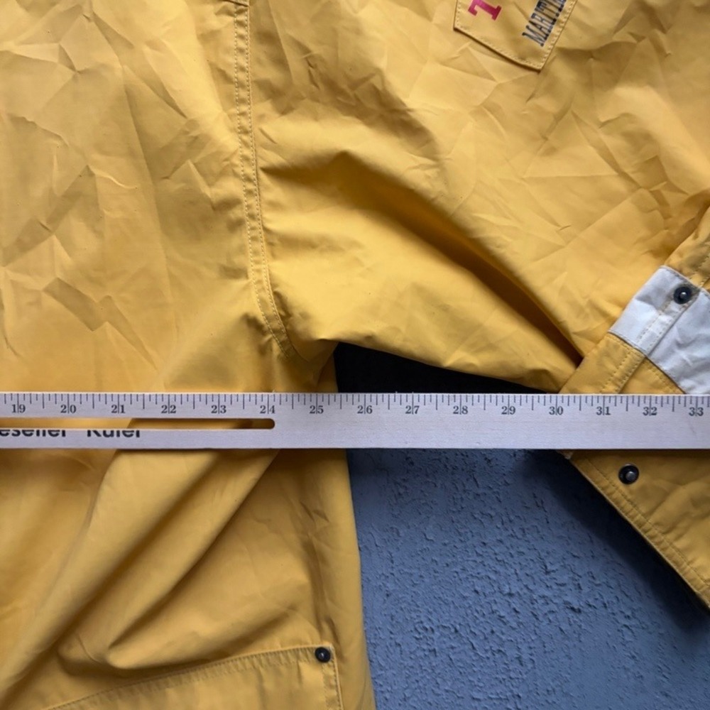 Vintage Tommy Hilfiger Fire Fighter Jacket XL Yellow 90s Maritime Expedition - Picture 9 of 11